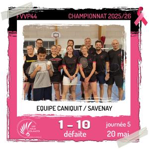 Rencontre J5 de la CANIQUIT : Vigneux contre Savenay (défaite)